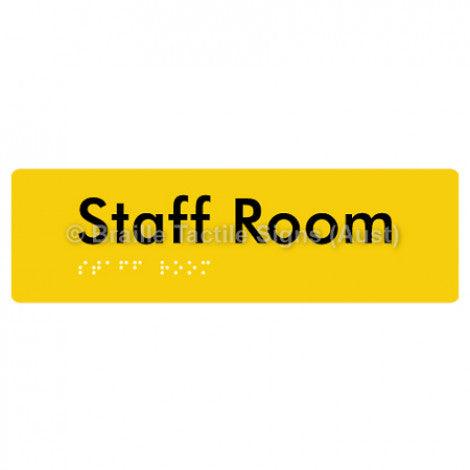 Braille Sign Staff Room - Braille Tactile Signs Aust. - BTS190-yel - Custom Signs - Fast Shipping - High Quality - Australian Made &amp; Owned