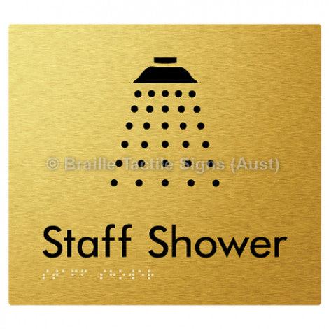 Braille Sign Staff Shower - Braille Tactile Signs Aust. - BTS62-aliG - Custom Signs - Fast Shipping - High Quality - Australian Made &amp; Owned