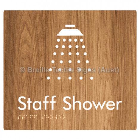 Braille Sign Staff Shower - Braille Tactile Signs Aust. - BTS62-wdg - Custom Signs - Fast Shipping - High Quality - Australian Made &amp; Owned