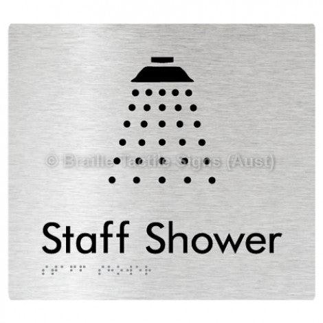 Braille Sign Staff Shower - Braille Tactile Signs Aust. - BTS62-aliB - Custom Signs - Fast Shipping - High Quality - Australian Made &amp; Owned