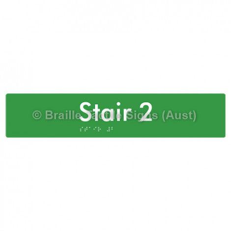 Braille Sign Stair 2 - Braille Tactile Signs Aust. - BTS259-02-grn - Custom Signs - Fast Shipping - High Quality - Australian Made &amp; Owned