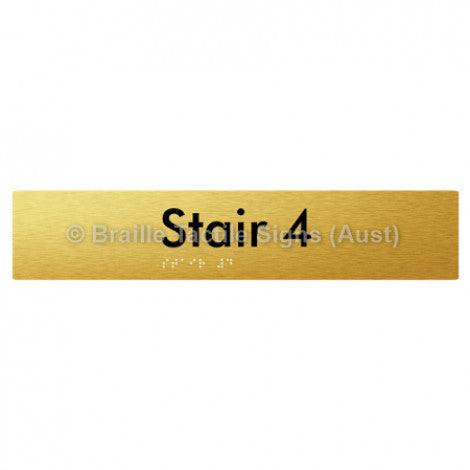 Braille Sign Stair 4 - Braille Tactile Signs Aust. - BTS259-04-aliG - Custom Signs - Fast Shipping - High Quality - Australian Made &amp; Owned