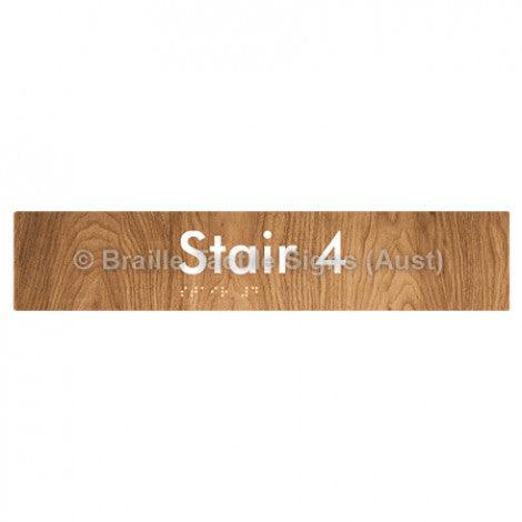 Braille Sign Stair 4 - Braille Tactile Signs Aust. - BTS259-04-wdg - Custom Signs - Fast Shipping - High Quality - Australian Made &amp; Owned