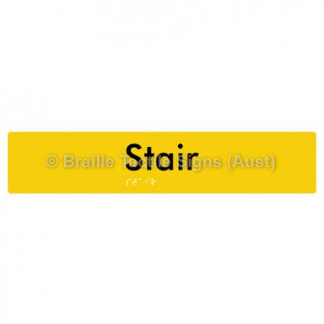 Braille Sign Stair - Braille Tactile Signs Aust. - BTS259-yel - Custom Signs - Fast Shipping - High Quality - Australian Made &amp; Owned