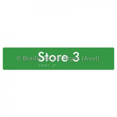Braille Sign Store 3 - Braille Tactile Signs Aust. - BTS257-03-grn - Custom Signs - Fast Shipping - High Quality - Australian Made &amp; Owned