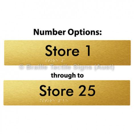 Braille Sign Store # - Opt 1 to 25 - Braille Tactile Signs Aust. - BTS257-#-aliG - Custom Signs - Fast Shipping - High Quality - Australian Made &amp; Owned