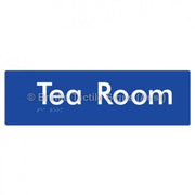 Braille Sign Tea Room - Braille Tactile Signs Aust. - BTS125-blu - Custom Signs - Fast Shipping - High Quality - Australian Made &amp; Owned