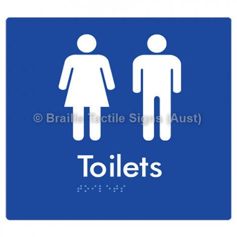 Braille Sign Toilets - Braille Tactile Signs Aust. - BTS68-blu - Custom Signs - Fast Shipping - High Quality - Australian Made &amp; Owned