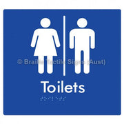 Braille Sign Toilets w/ Air Lock - Braille Tactile Signs Aust. - BTS68-AL-blu - Custom Signs - Fast Shipping - High Quality - Australian Made &amp; Owned