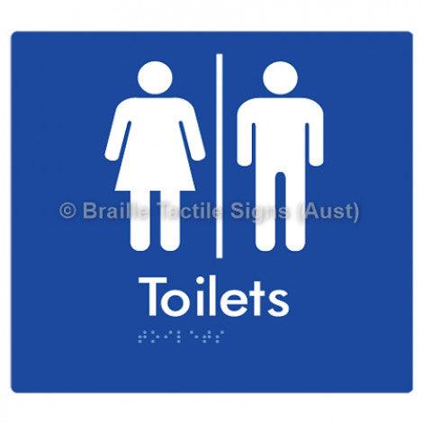 Braille Sign Toilets w/ Air Lock - Braille Tactile Signs Aust. - BTS68-AL-blu - Custom Signs - Fast Shipping - High Quality - Australian Made &amp; Owned