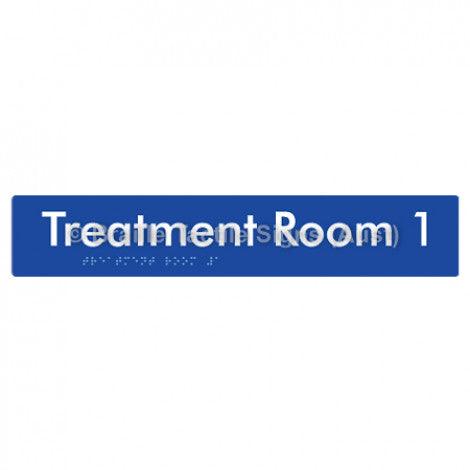 Braille Sign Treatment Room 1 - Braille Tactile Signs Aust. - BTS254-01-blu - Custom Signs - Fast Shipping - High Quality - Australian Made &amp; Owned