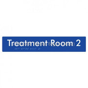 Braille Sign Treatment Room 2 - Braille Tactile Signs Aust. - BTS254-02-blu - Custom Signs - Fast Shipping - High Quality - Australian Made &amp; Owned