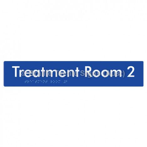 Braille Sign Treatment Room 2 - Braille Tactile Signs Aust. - BTS254-02-blu - Custom Signs - Fast Shipping - High Quality - Australian Made &amp; Owned