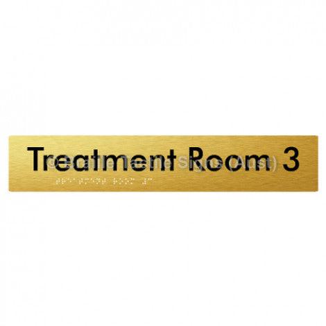 Braille Sign Treatment Room 3 - Braille Tactile Signs Aust. - BTS254-03-blu - Custom Signs - Fast Shipping - High Quality - Australian Made &amp; Owned