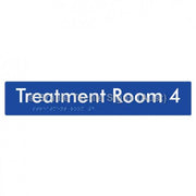 Braille Sign Treatment Room 4 - Braille Tactile Signs Aust. - BTS254-04-blu - Custom Signs - Fast Shipping - High Quality - Australian Made &amp; Owned