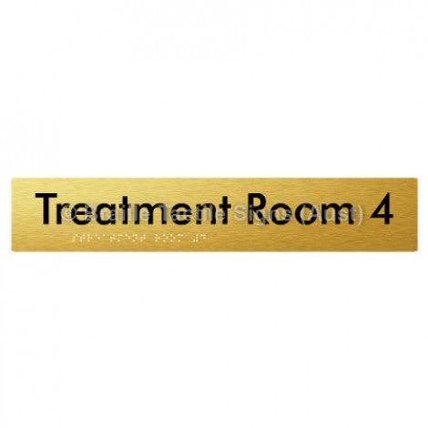 Braille Sign Treatment Room 4 - Braille Tactile Signs Aust. - BTS254-04-aliG - Custom Signs - Fast Shipping - High Quality - Australian Made &amp; Owned