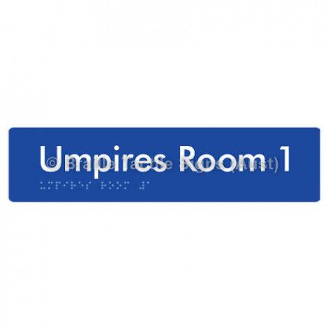Braille Sign Umpires Room 1 - Braille Tactile Signs Aust. - BTS129-01-blu - Custom Signs - Fast Shipping - High Quality - Australian Made &amp; Owned