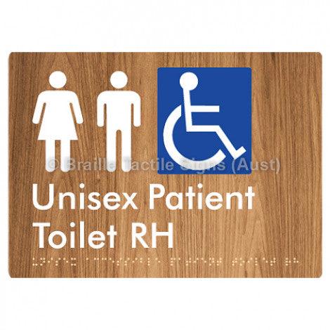 Braille Sign Unisex Accessible Patient Toilet RH - Braille Tactile Signs Aust. - BTS351-RH-wdg - Custom Signs - Fast Shipping - High Quality - Australian Made &amp; Owned