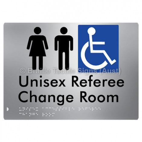 Braille Sign Unisex Accessible Referee Change Room - Braille Tactile Signs Aust. - BTS304-aliS - Custom Signs - Fast Shipping - High Quality - Australian Made &amp; Owned