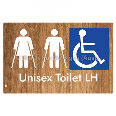 Braille Sign Unisex Accessible Toilet LH and Ambulant - Braille Tactile Signs Aust. - BTS309LH-wdg - Custom Signs - Fast Shipping - High Quality - Australian Made &amp; Owned