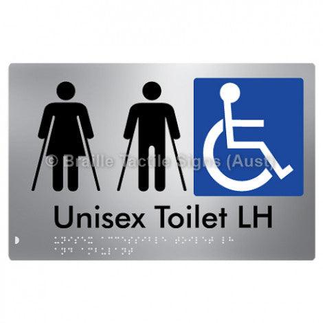 Braille Sign Unisex Accessible Toilet LH and Ambulant - Braille Tactile Signs Aust. - BTS309LH-aliS - Custom Signs - Fast Shipping - High Quality - Australian Made &amp; Owned