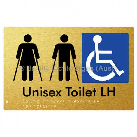 Braille Sign Unisex Accessible Toilet LH and Ambulant - Braille Tactile Signs Aust. - BTS309LH-aliG - Custom Signs - Fast Shipping - High Quality - Australian Made &amp; Owned