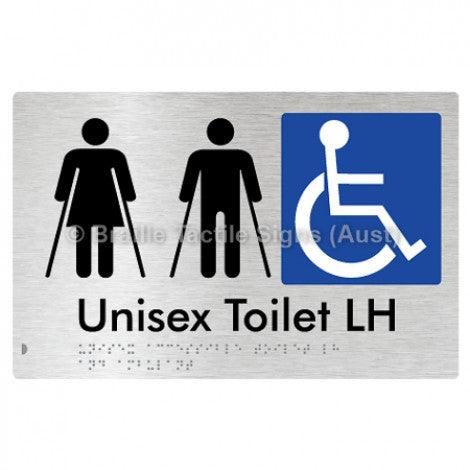 Braille Sign Unisex Accessible Toilet LH and Ambulant - Braille Tactile Signs Aust. - BTS309LH-aliB - Custom Signs - Fast Shipping - High Quality - Australian Made &amp; Owned