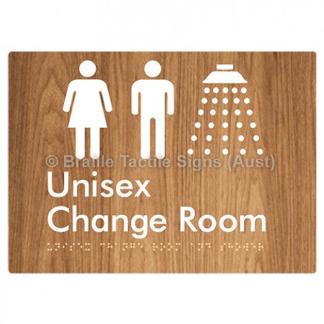 Braille Sign Unisex Change Room and Shower - Braille Tactile Signs Aust. - BTS376-wdg - Custom Signs - Fast Shipping - High Quality - Australian Made &amp; Owned