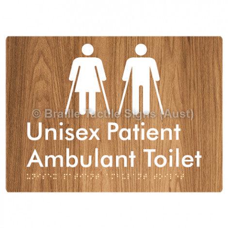 Braille Sign Unisex Patient Ambulant Toilet - Braille Tactile Signs Aust. - BTS353-wdg - Custom Signs - Fast Shipping - High Quality - Australian Made &amp; Owned