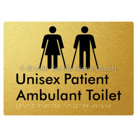 Braille Sign Unisex Patient Ambulant Toilet - Braille Tactile Signs Aust. - BTS353-aliG - Custom Signs - Fast Shipping - High Quality - Australian Made &amp; Owned