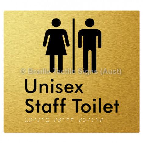 Braille Sign Unisex Staff Toilet w/ Air Lock - Braille Tactile Signs Aust. - BTS42n-AL-aliG - Custom Signs - Fast Shipping - High Quality - Australian Made &amp; Owned