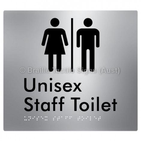 Braille Sign Unisex Staff Toilet w/ Air Lock - Braille Tactile Signs Aust. - BTS42n-AL-aliS - Custom Signs - Fast Shipping - High Quality - Australian Made &amp; Owned