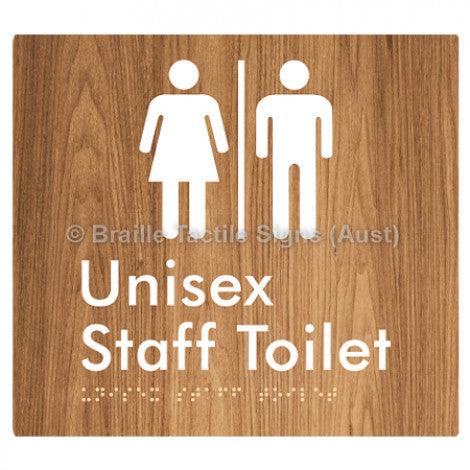 Braille Sign Unisex Staff Toilet w/ Air Lock - Braille Tactile Signs Aust. - BTS42n-AL-wdg - Custom Signs - Fast Shipping - High Quality - Australian Made &amp; Owned