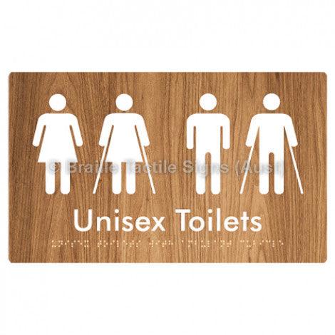 Braille Sign Unisex Toilets with Ambulant Cubicle - Braille Tactile Signs Aust. - BTS308-wdg - Custom Signs - Fast Shipping - High Quality - Australian Made &amp; Owned