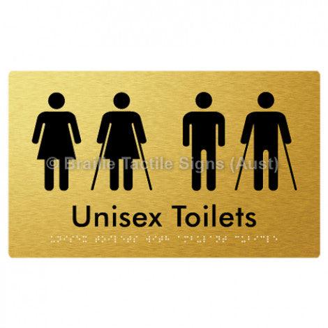 Braille Sign Unisex Toilets with Ambulant Cubicle - Braille Tactile Signs Aust. - BTS308-aliG - Custom Signs - Fast Shipping - High Quality - Australian Made &amp; Owned