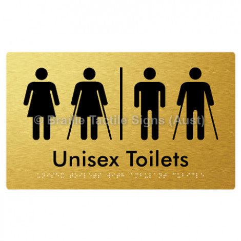 Braille Sign Unisex Toilets with Ambulant Cubicle w/ Air Lock - Braille Tactile Signs Aust. - BTS308-AL-aliG - Custom Signs - Fast Shipping - High Quality - Australian Made &amp; Owned